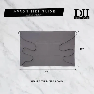 Dii Bistro Solid Waist Apron Set/2 Gray In Grey