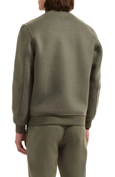 Bugatchi Wool Blend Bomber Jacket In Green