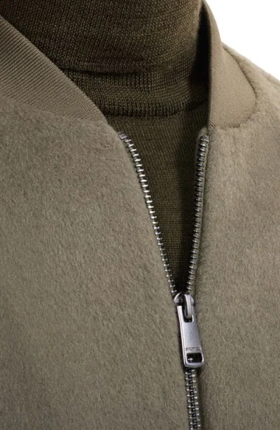 Bugatchi Wool Blend Bomber Jacket In Green