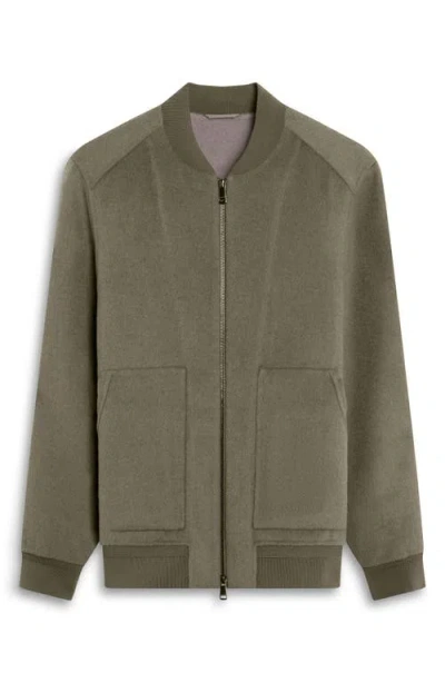 Bugatchi Wool Blend Bomber Jacket In Green