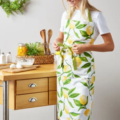 Dii Lemon Bliss Printed Chef Apron In Lemon Bliss