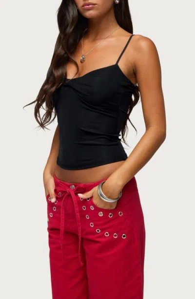 Edikted Pyper Twisted Twist Front Camisole In Black