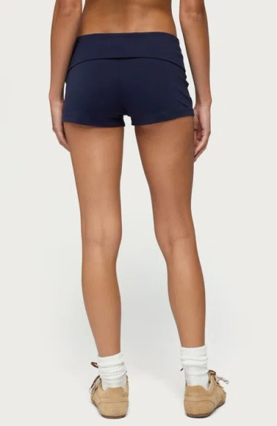 Edikted Marleaux Foldover Stretch Cotton Shorts In Multi