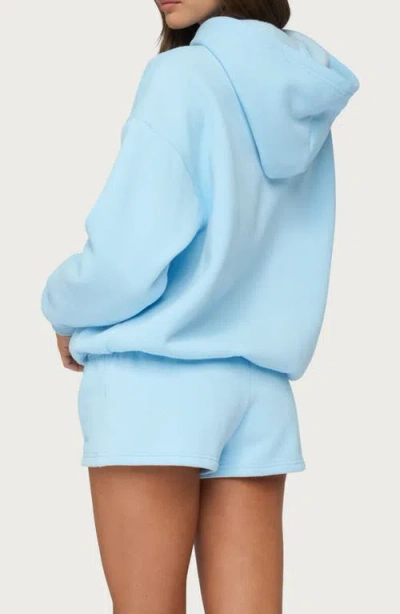 Edikted Basic Girl Oversize Hoodie In Light-blue