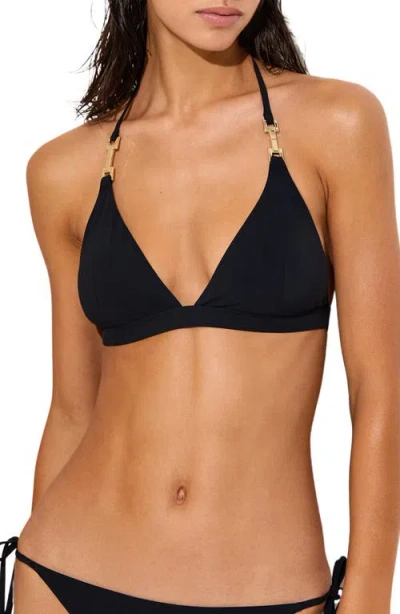 Reiss Riah Fixed Triangle Bikini Top In Black