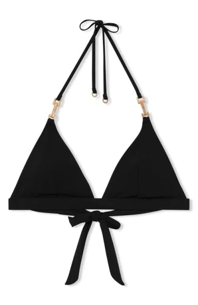 Reiss Riah Fixed Triangle Bikini Top In Black