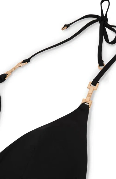Reiss Riah Fixed Triangle Bikini Top In Black