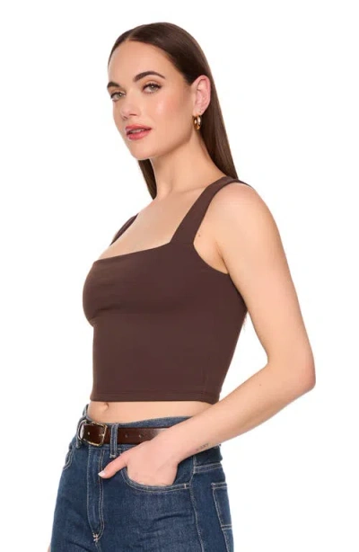 Susana Monaco Square Neck Crop Tank In Java