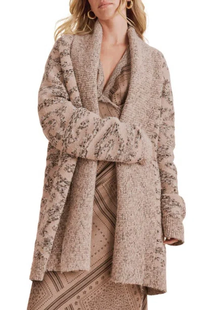 Splendid Desiree Printed Belted Cardigan In Pink