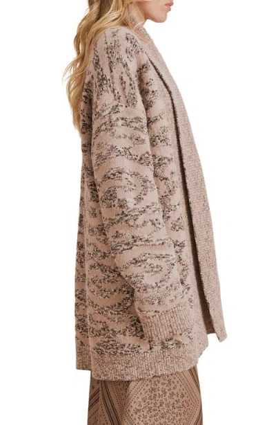 Splendid Desiree Printed Belted Cardigan In Pink