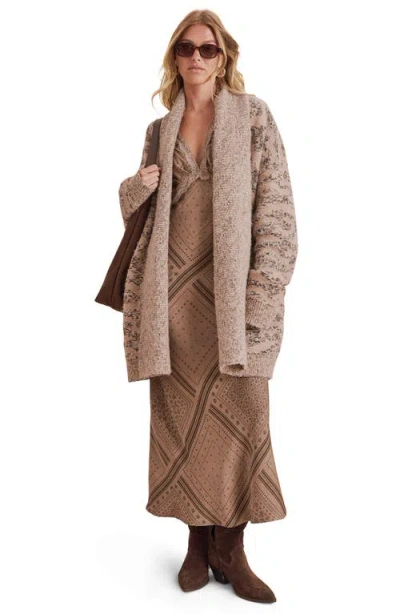 Splendid Desiree Printed Belted Cardigan In Pink