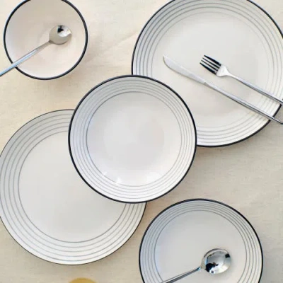 Earth & Clay Zeke Earthenware 12-piece Dinnerware Set In Grey