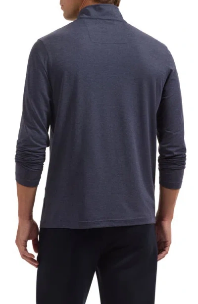 Bugatchi Quarter Zip Performance Pullover In Blue