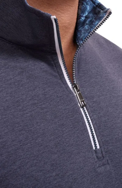 Bugatchi Quarter Zip Performance Pullover In Blue
