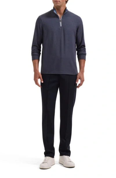 Bugatchi Quarter Zip Performance Pullover In Blue