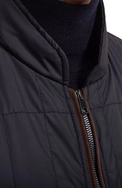 Bugatchi Full Zip Padded Vest In Black