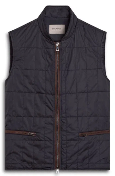 Bugatchi Full Zip Padded Vest In Black