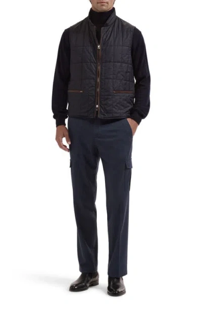 Bugatchi Full Zip Padded Vest In Black