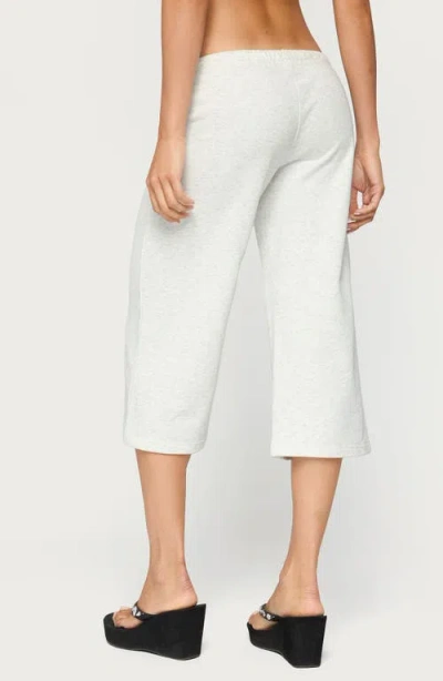Edikted Numeric Sequin Capri Sweatpants In Light-gray-melange
