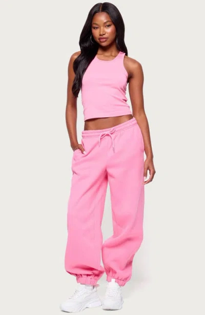 Edikted Raely Oversized Sweatpants In Pink