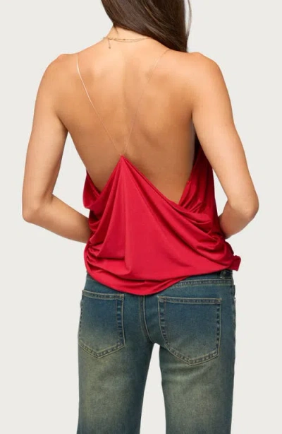 Edikted Ainsley Wrap Front Top In Red