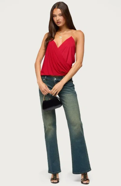 Edikted Ainsley Wrap Front Top In Red
