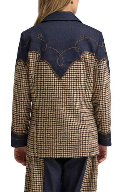 Wrangler Houndstooth Cotton Blazer In Multi