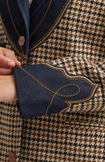 Wrangler Houndstooth Cotton Blazer In Multi