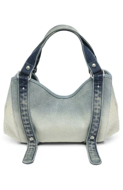 Diesel ® D-one Small Denim Top Handle Bag In Medium Blue