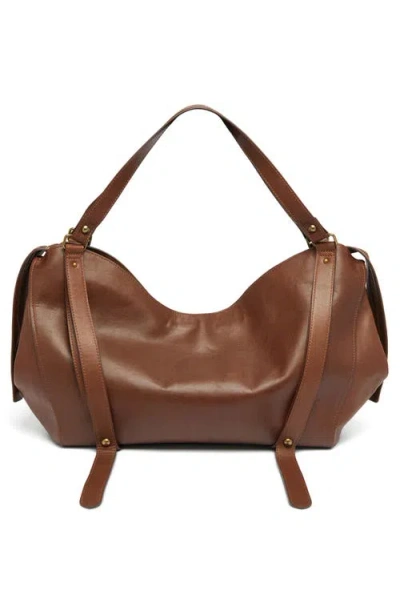Diesel ® D-one Top Handle Leather Bag In Brown