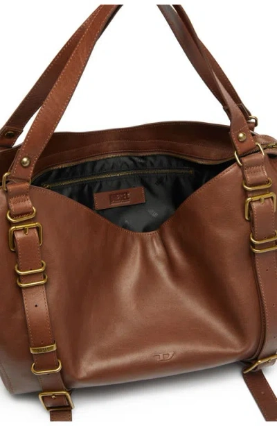 Diesel ® D-one Top Handle Leather Bag In Brown