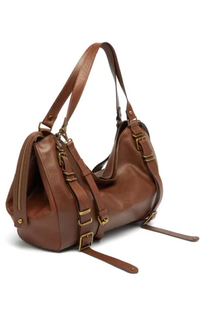 Diesel ® D-one Top Handle Leather Bag In Brown