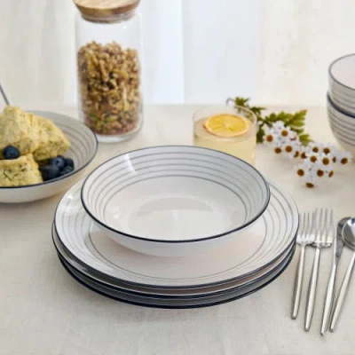 Earth & Clay Zeke Earthenware 24-piece Dinnerware Set In Grey