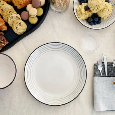 Earth & Clay Zeke Earthenware 24-piece Dinnerware Set In Grey