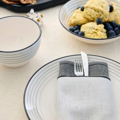 Earth & Clay Zeke Earthenware 24-piece Dinnerware Set In Grey