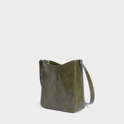 Lemiz Ruby Adjustable Leather Crossbody In Olive