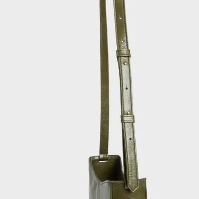 Lemiz Ruby Adjustable Leather Crossbody In Olive