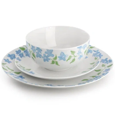 Gibson Home 12 Piece Fine Ceramic Dinnerware Set In Blue