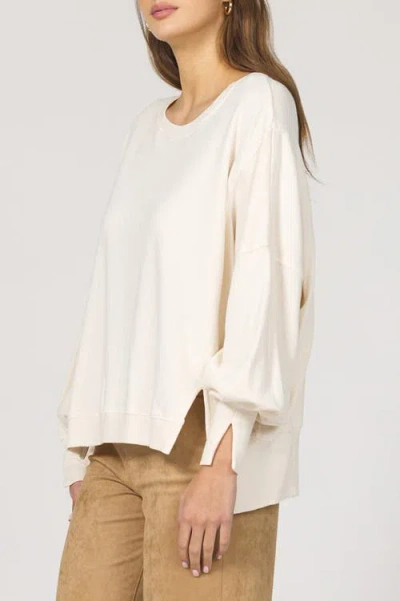 Dear John Trenton Oversized Terry Sweatershirt Sweater In Whitecap Grey
