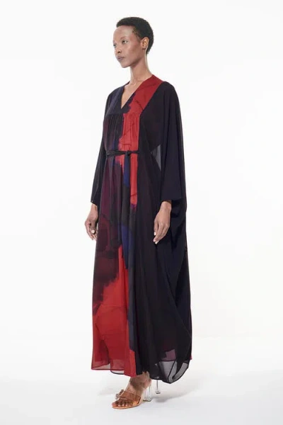Leem Belted Printed Kaftan In Multicolor