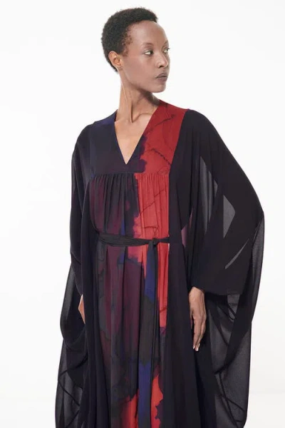 Leem Belted Printed Kaftan In Multicolor