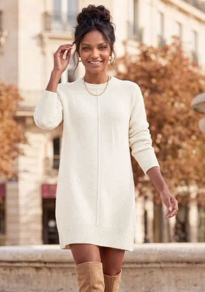 Lascana Basic Tunic Sweater In Ivory