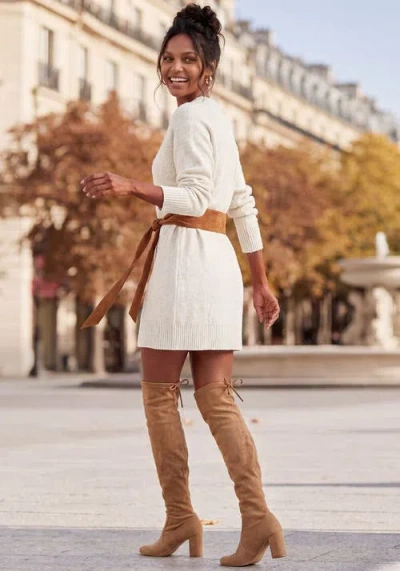 Lascana Basic Tunic Sweater In Ivory
