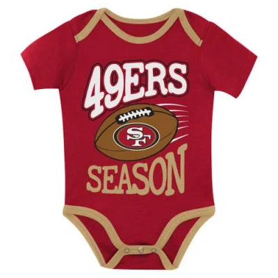 Outerstuff Newborn  San Francisco 49ers First Round Pick Three-piece Creeper Set In Multi