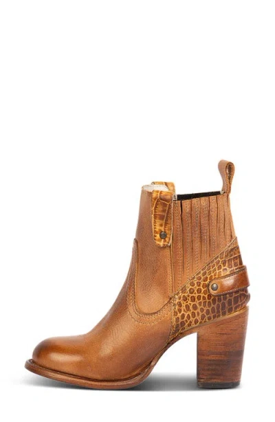 Freebird Bowin Leather Bootie In Tan Croco Multi