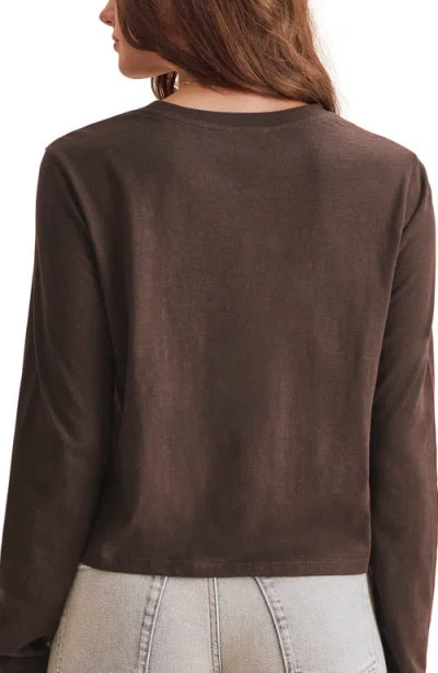 Splendid Louisa Long Sleeve Tee In Java Brown