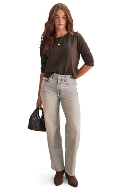 Splendid Louisa Long Sleeve Tee In Java Brown