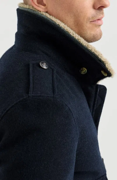 Brunello Cucinelli Shearling-collar Bomber Jacket In Blue