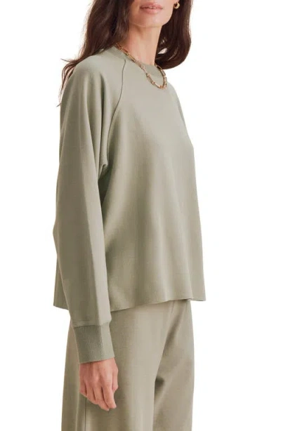 Splendid Winslow Raglan Sweatshirt In Eucalyptus Green