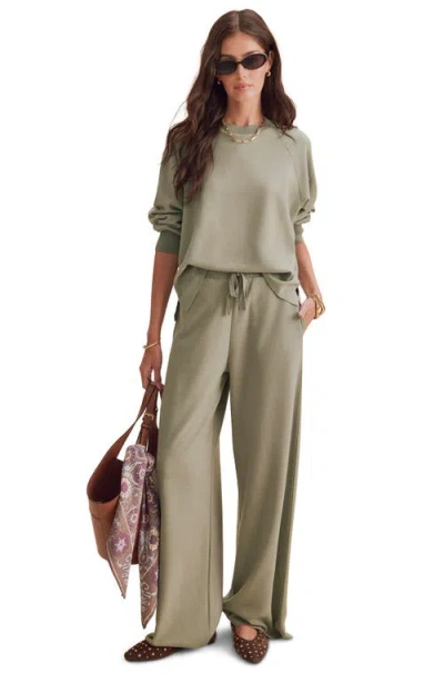 Splendid Winslow Raglan Sweatshirt In Eucalyptus Green